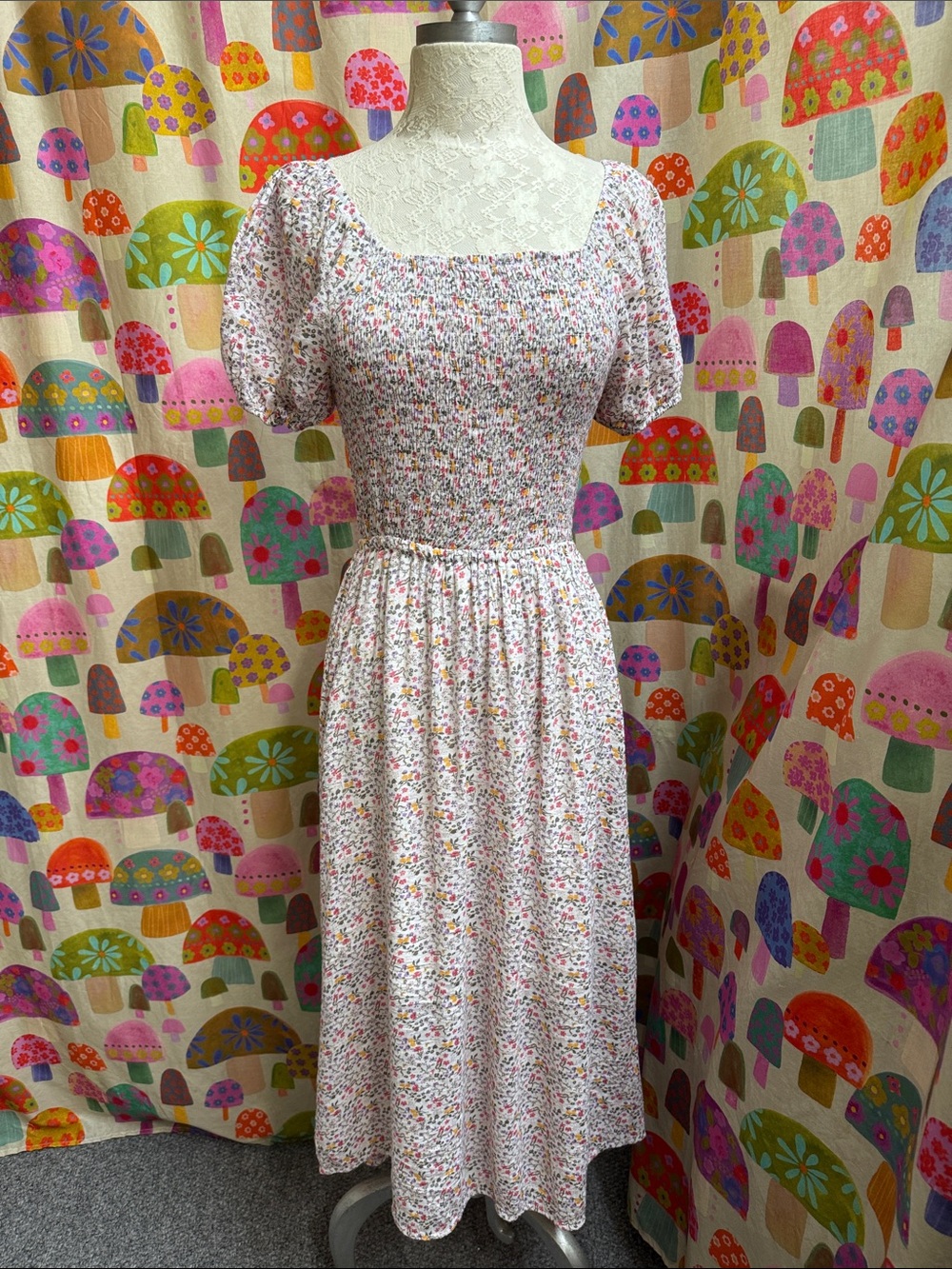 Indigo Rose Floral Dress. Small